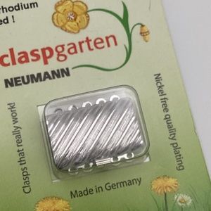 26x16.5mm 5 strand rhodium plated clasp diagonal stripe design